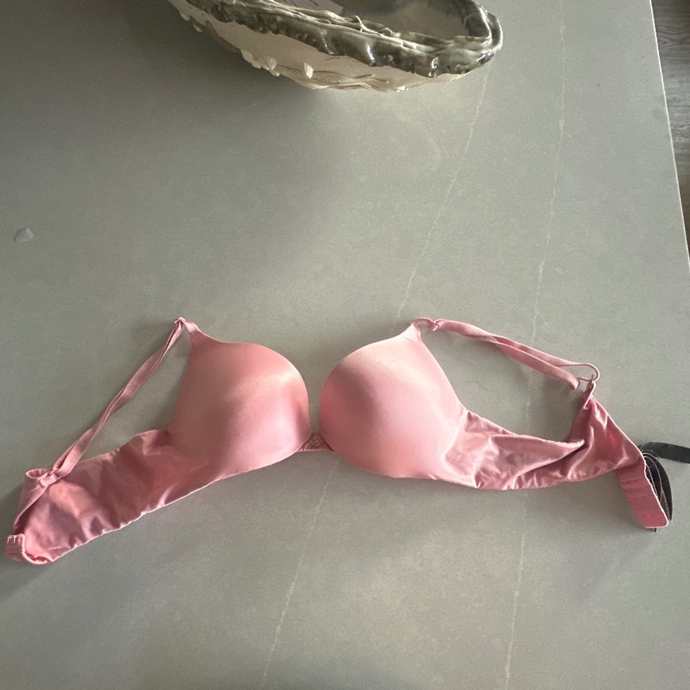 pink victoria secret push up bra